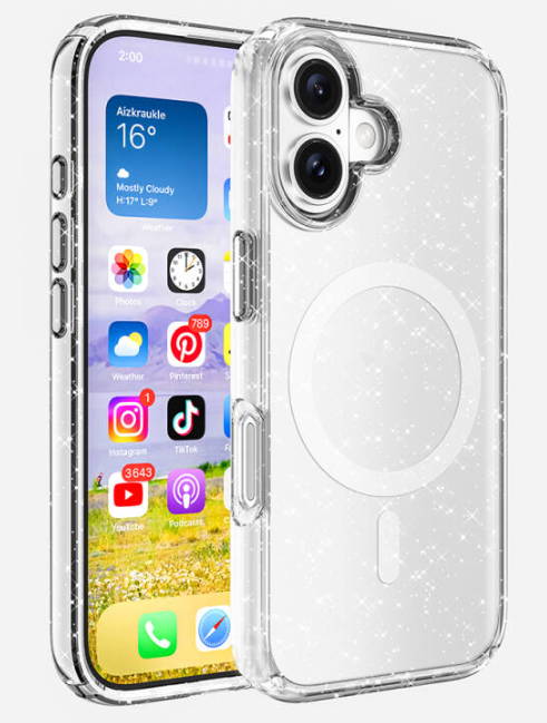 Allstar iPhone 16 Simli Şeffaf Magsafe Kılıf