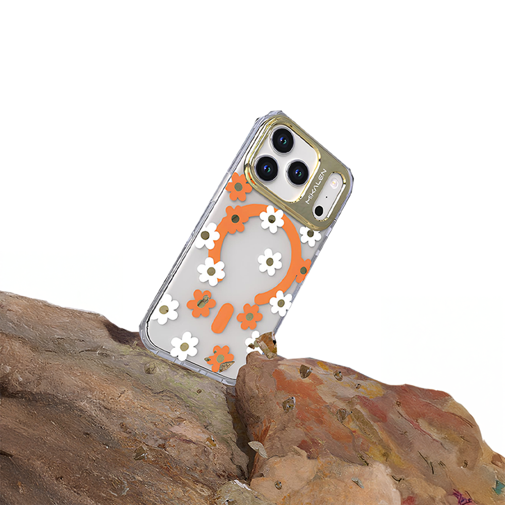 iPhone 16 Pro Max Mikalen Beyaz Papatya Telefon Kılıfı