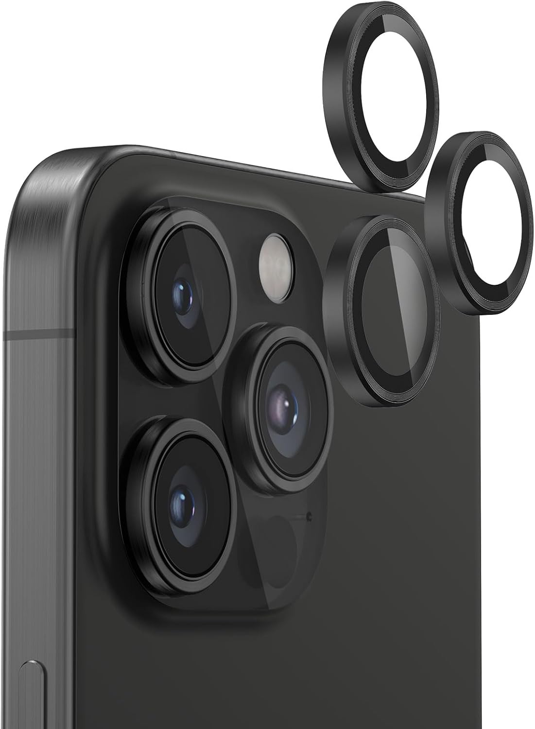 iPhone 15 Pro Kamera Koruyucu Ring Black
