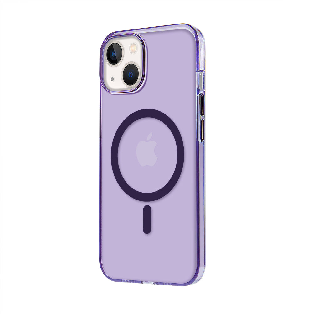 Apple iPhone 14 Plus Renkli Mika Magsafe Mor
