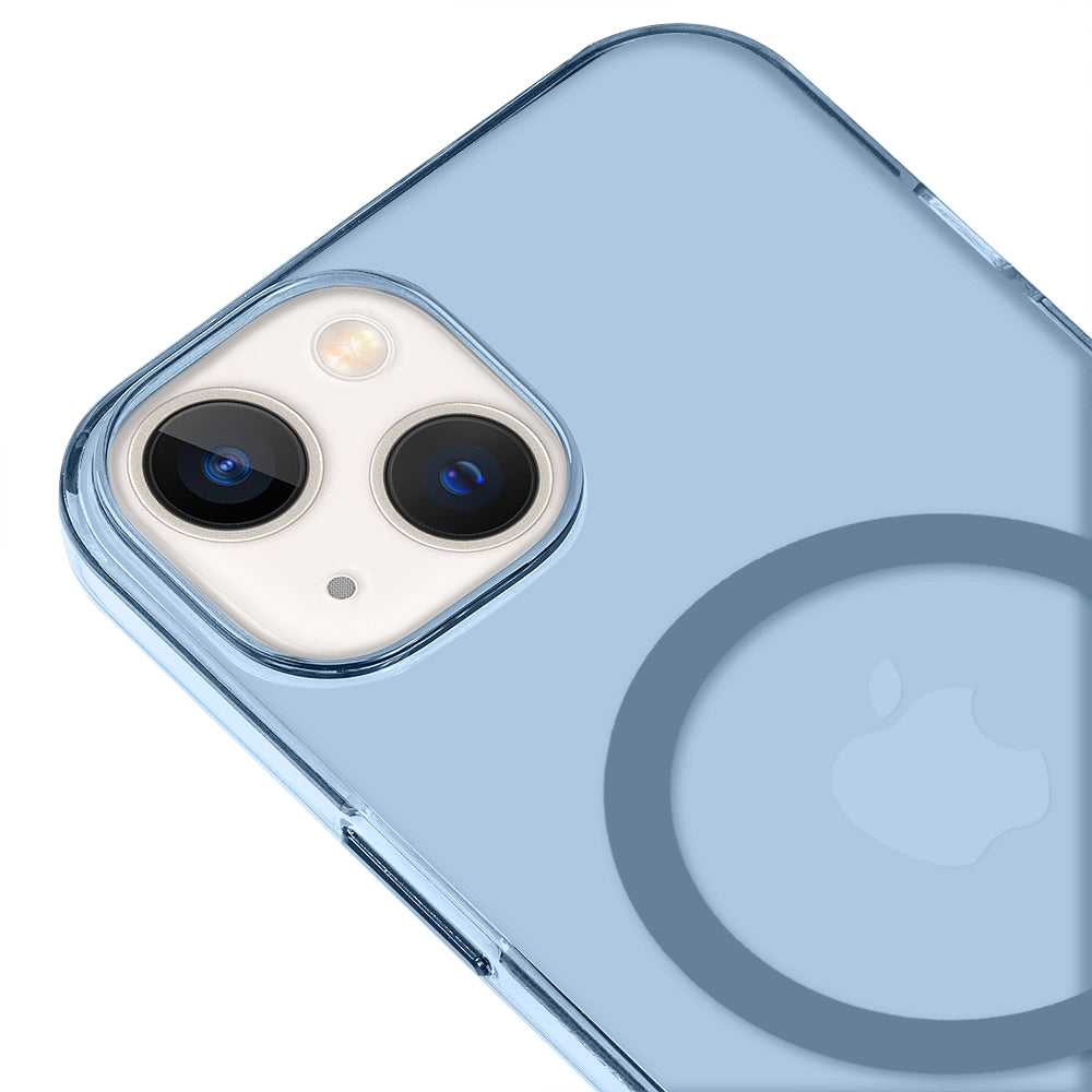 Apple iPhone 14 Plus Renkli Mika Magsafe Mavi