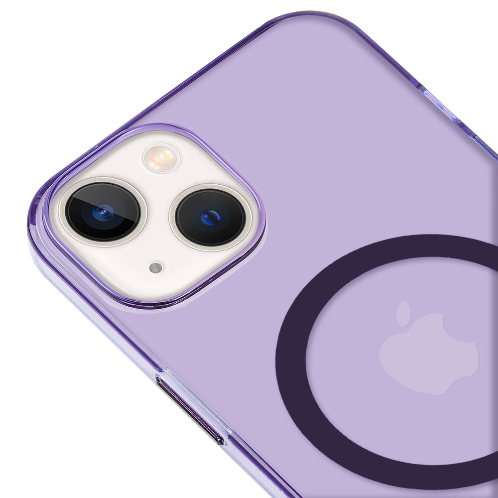Apple iPhone 14 Plus Renkli Mika Magsafe Mor
