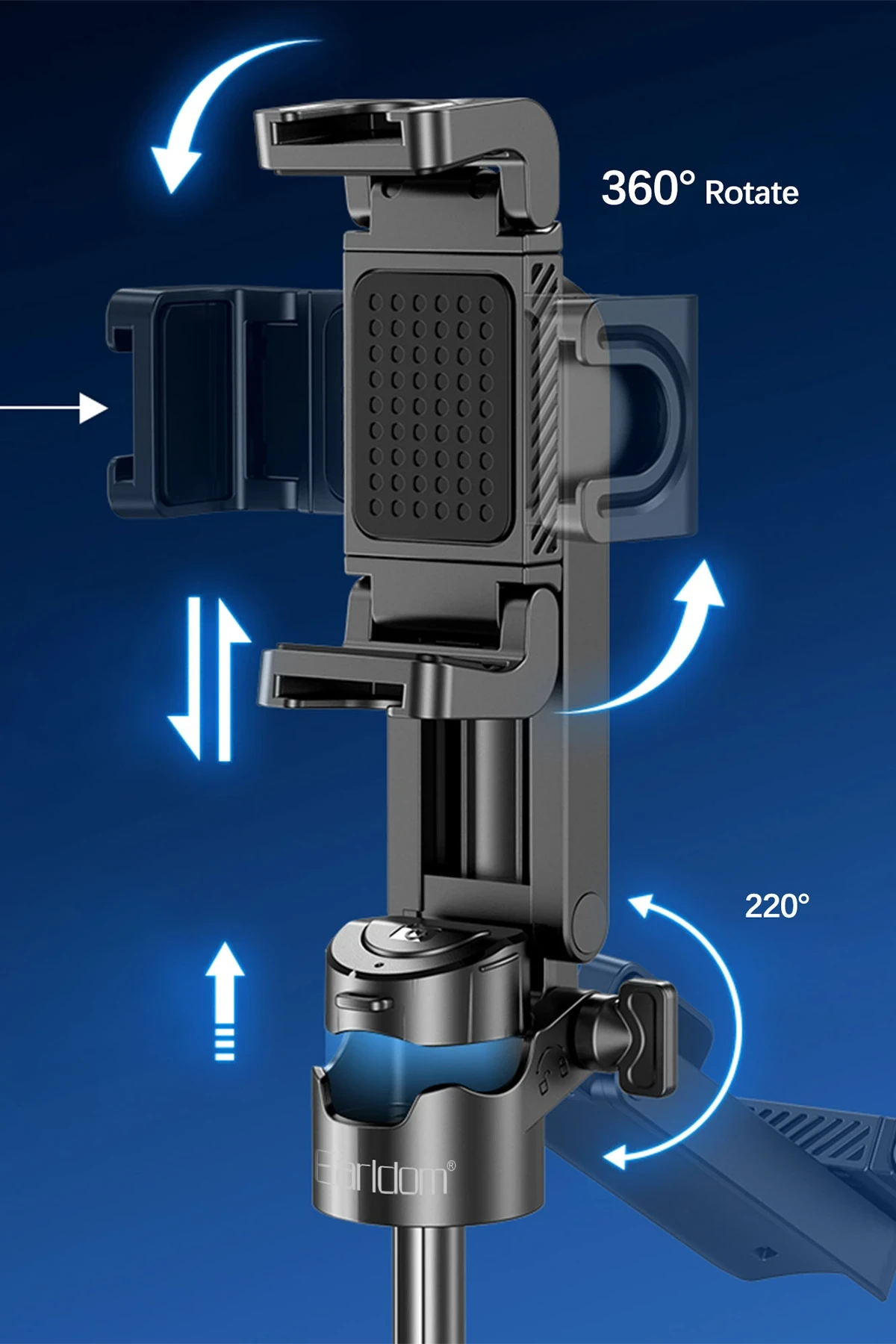Earldom 360 Derece Ayarlanabilir Açılı BT Tripodlu Selfie Çubuğu - Siyah