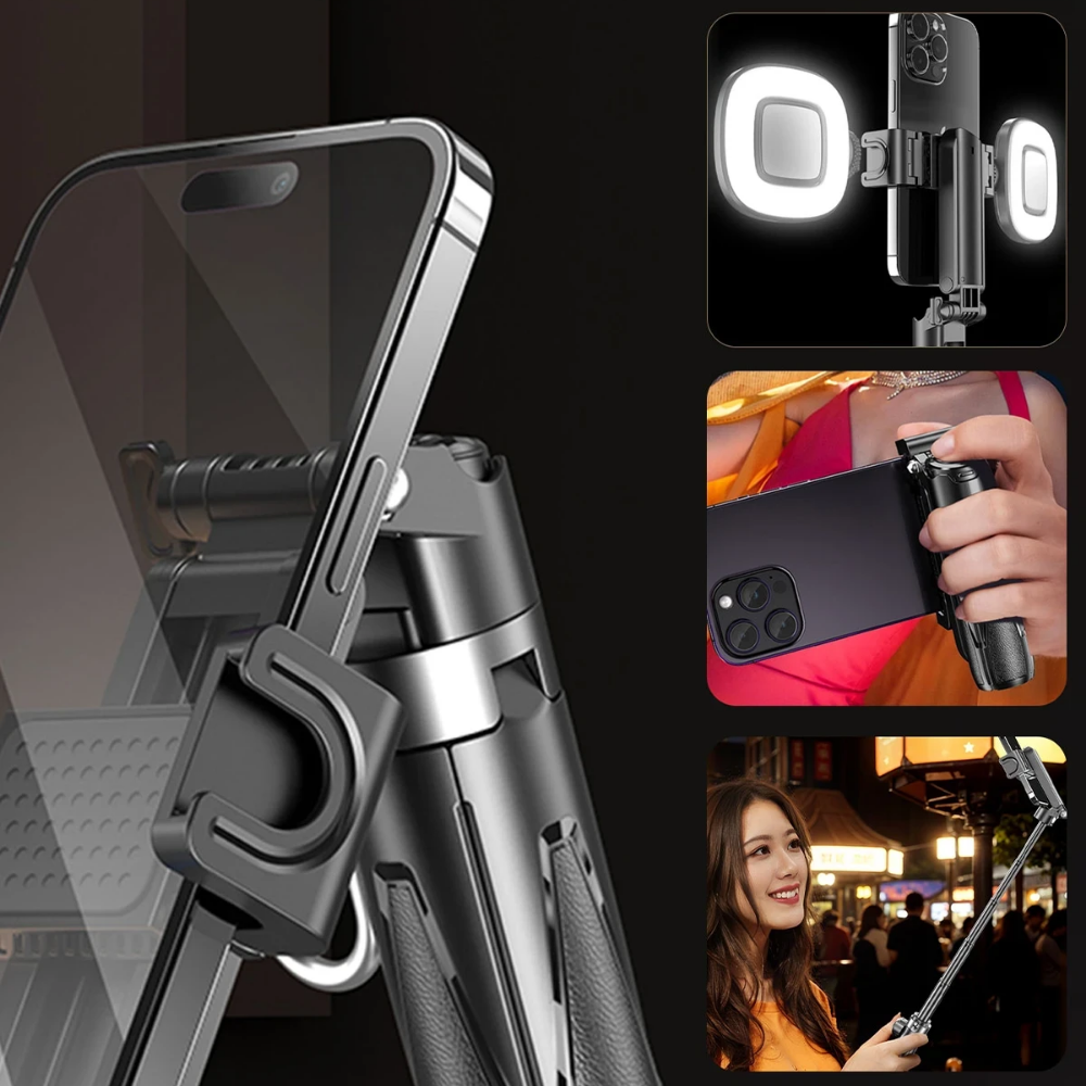 Earldom 360 Derece Ayarlanabilir Açılı BT Tripodlu Selfie Çubuğu - Siyah