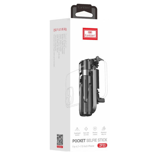 Earldom 360 Derece Ayarlanabilir Açılı BT Tripodlu Selfie Çubuğu - Siyah