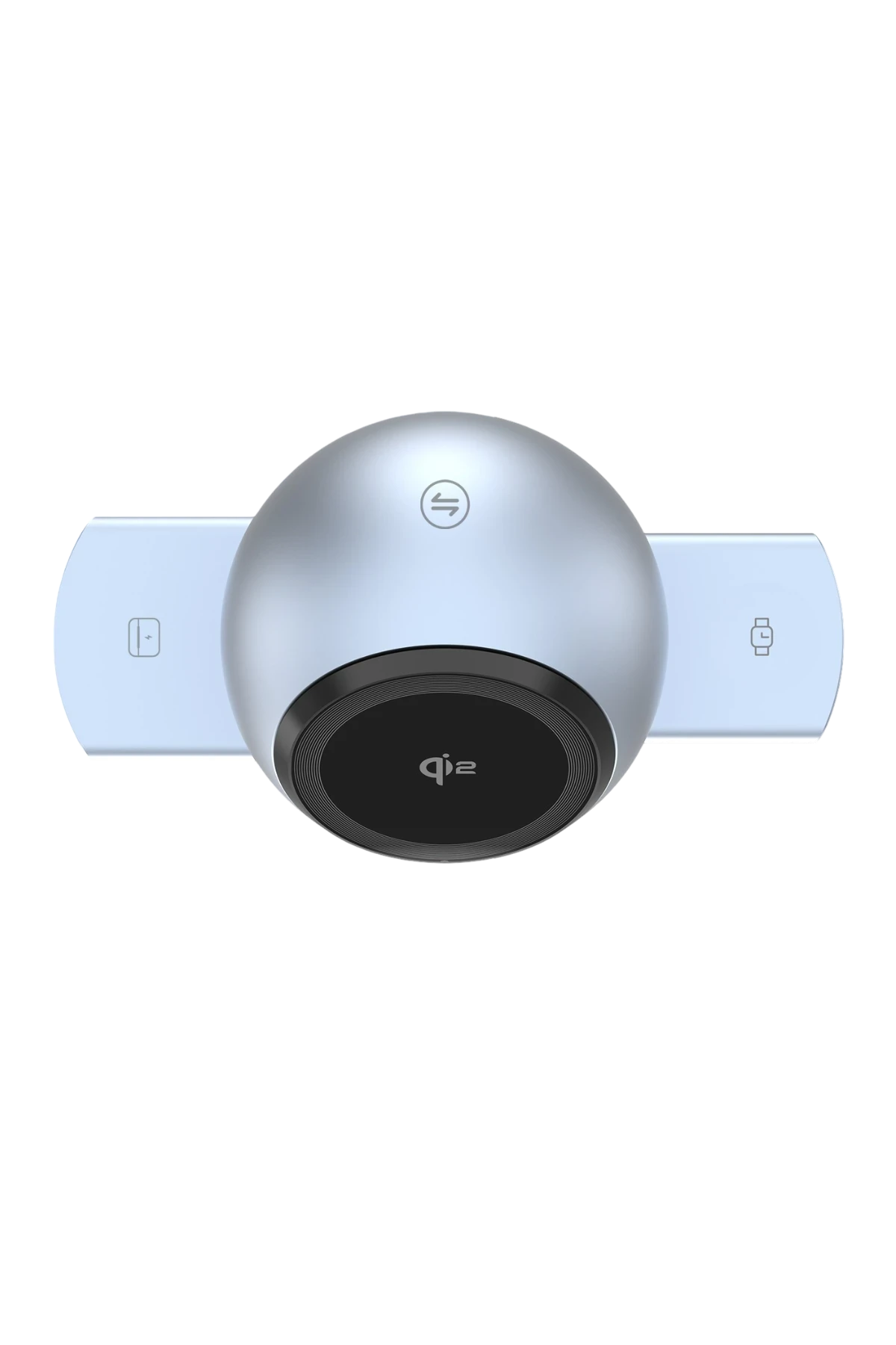 Earldom 3in1 15W Telefon 2.5W Saat ve 5W Airpods İçin Dönebilen Kablosuz Şarj Standı - Gri