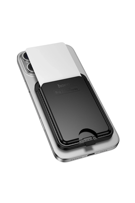 Hoco Tiger Smart Apple Find My Özellikli Kablosuz Şarj Destekli Magsafe Kartlık - Siyah