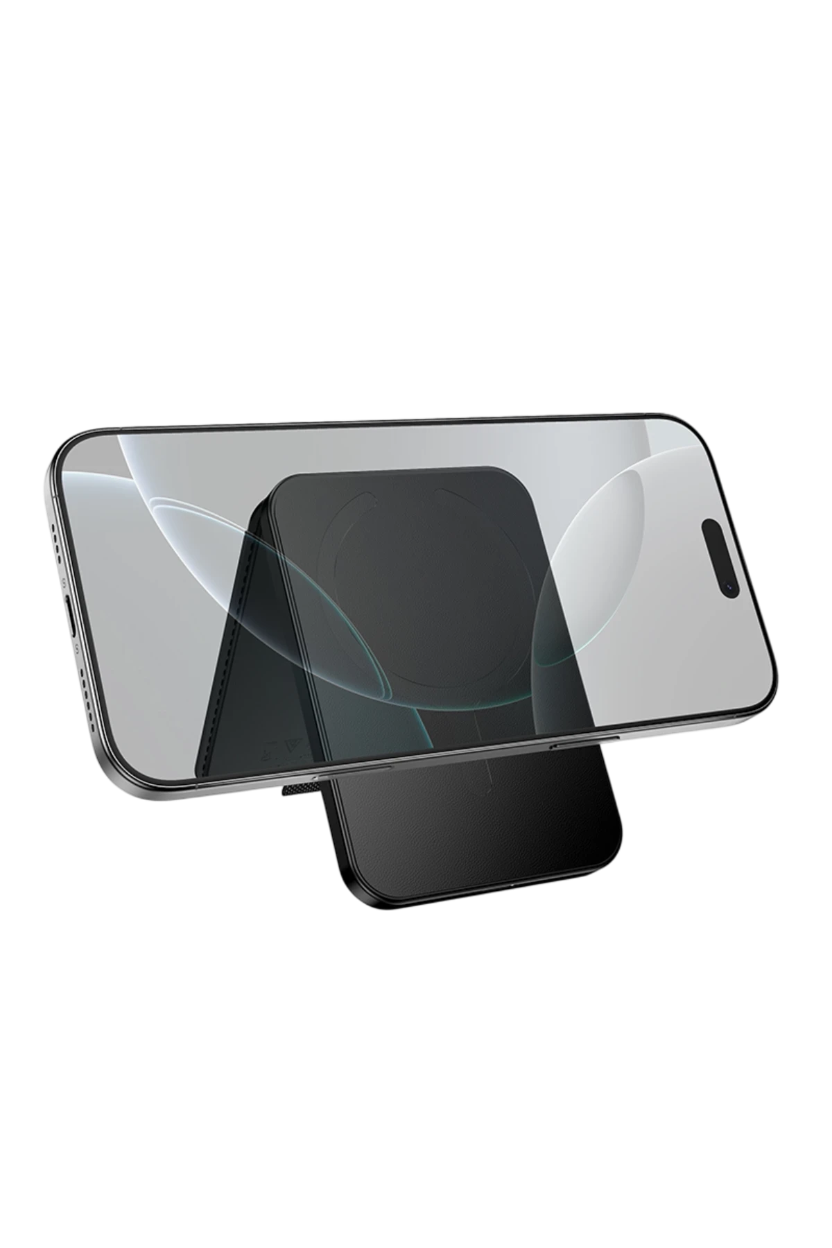 Hoco Tiger Smart Apple Find My Özellikli Kablosuz Şarj Destekli Magsafe Kartlık - Siyah