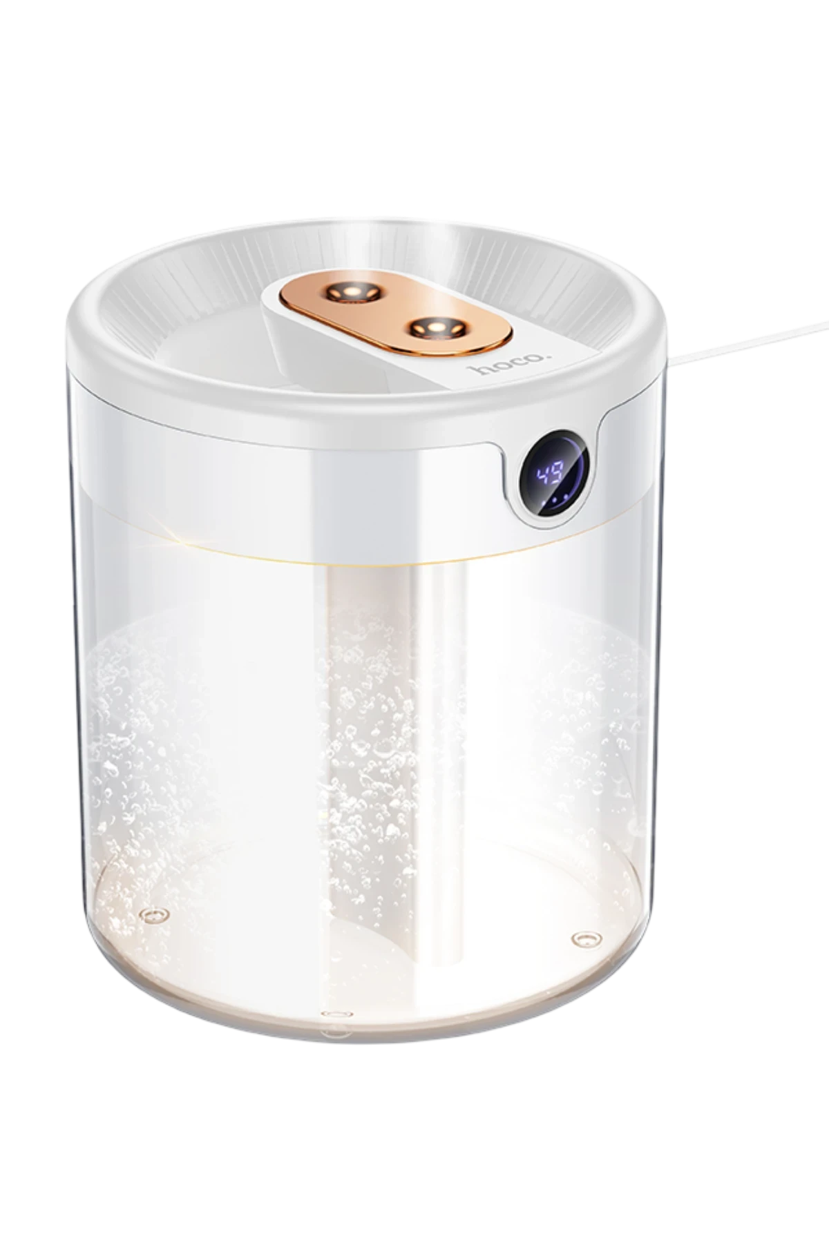 Hoco Dual Dijital Göstergeli Zaman Ayarlı Masaüstü Hava Nemlendirici - Beyaz