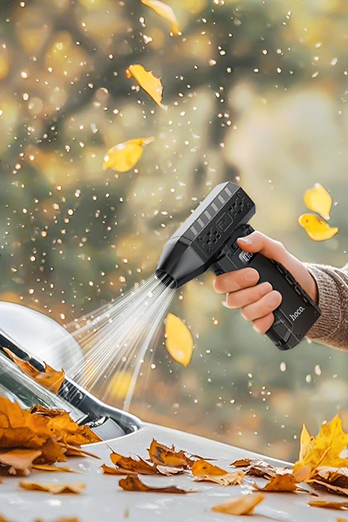 Hoco Force Dijital Göstergeli 80.000 RPM Hava Kompresörü - Siyah