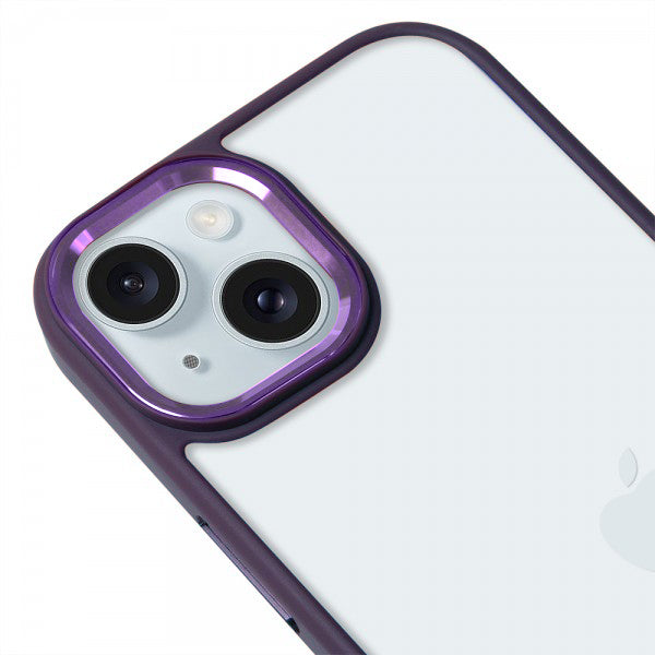 iPhone 15 Renkli Lux Basic Mor Telefon Kılıfı