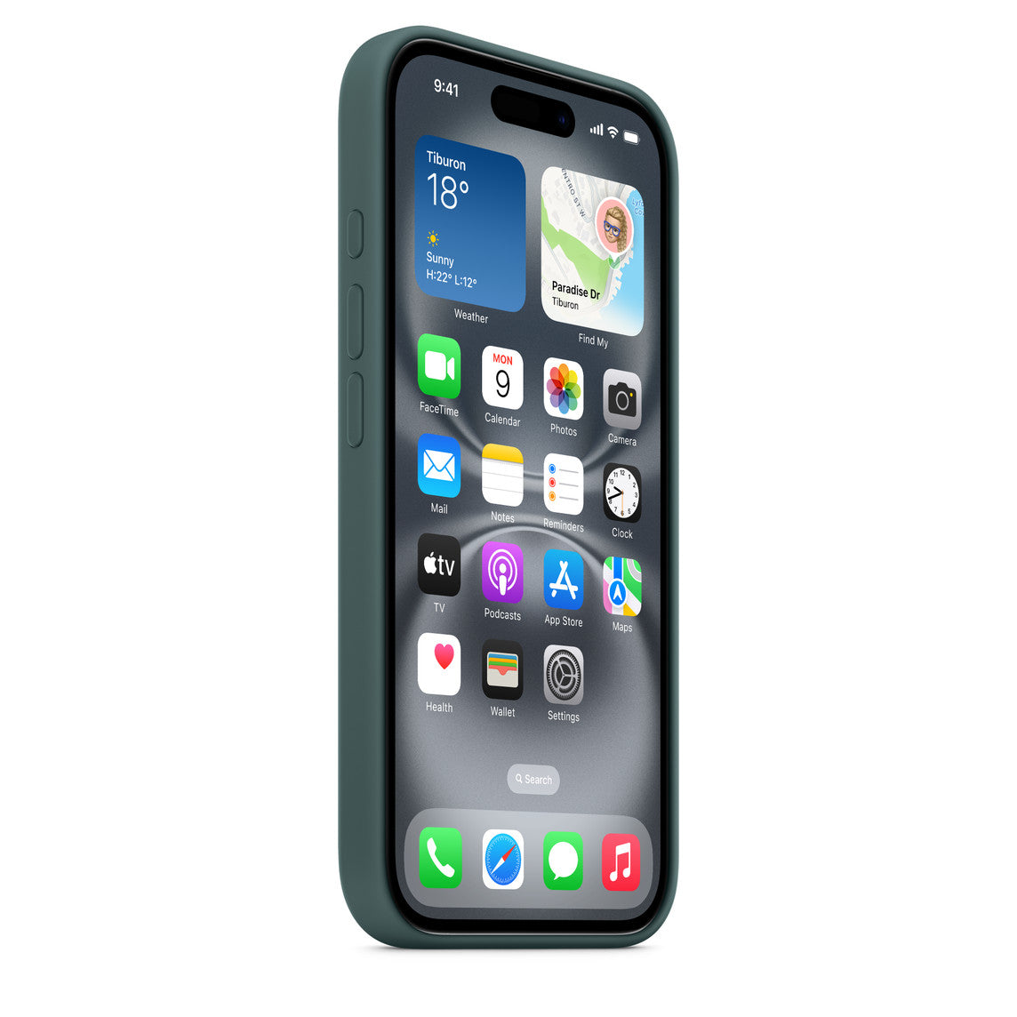 Apple iPhone 16 Silikon Magsafe Case Göl Yeşili