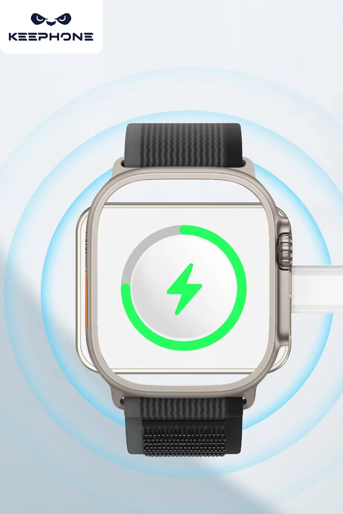 Keephone Ekstra Type-C Çıkışlı Saat Kablosuz Şarj Aleti - Gümüş
