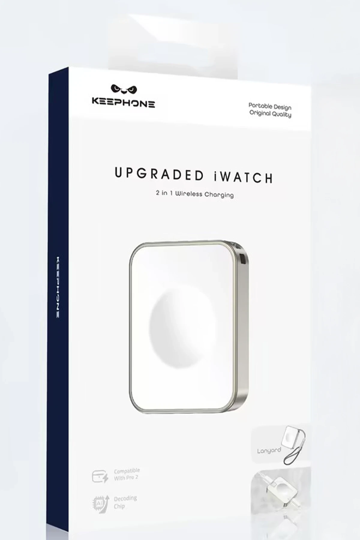 Keephone Ekstra Type-C Çıkışlı Saat Kablosuz Şarj Aleti - Gümüş