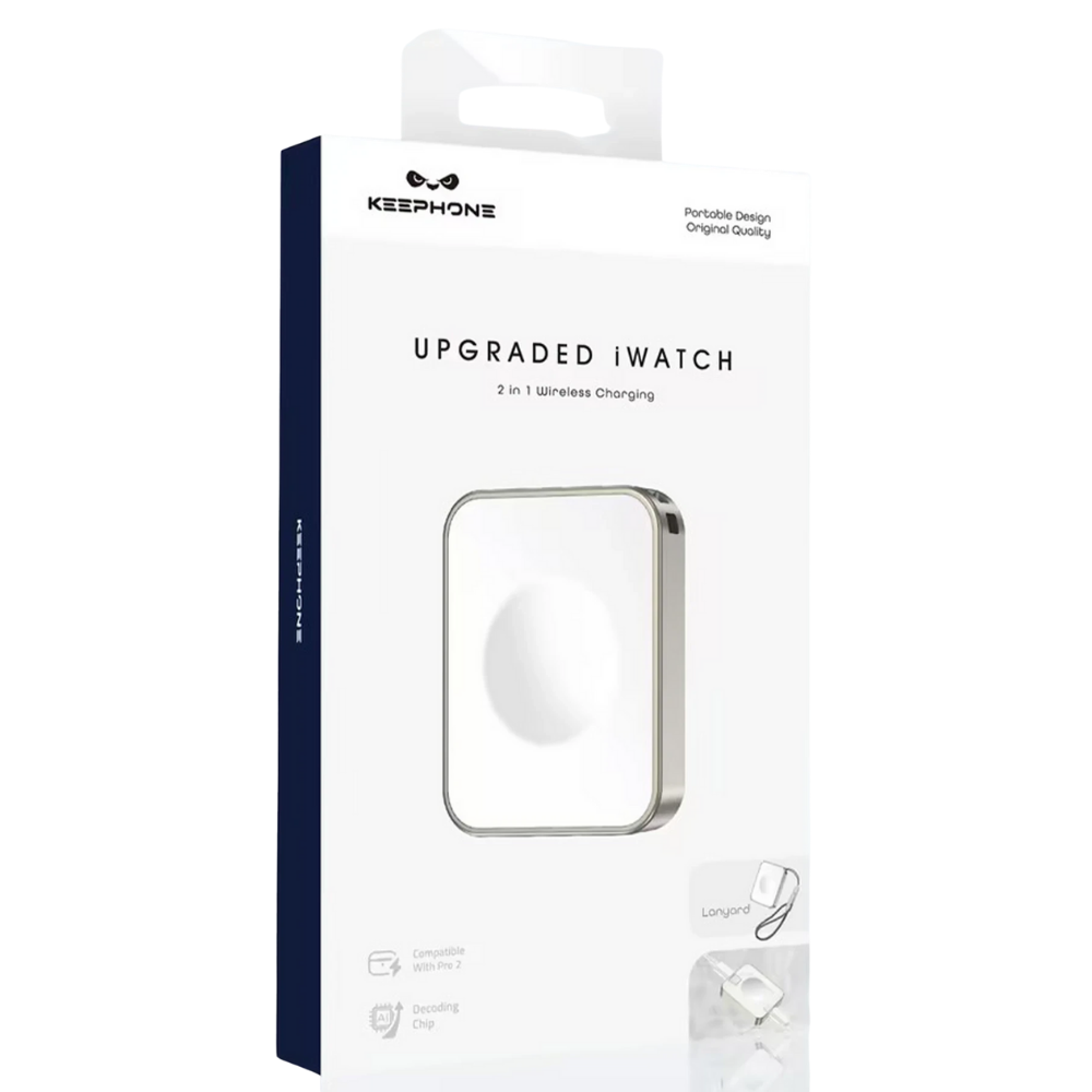 Keephone Ekstra Type-C Çıkışlı Saat Kablosuz Şarj Aleti - Gümüş