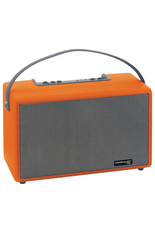 Konfulon 2 Adet Mikrofonlu BT 5.2 Kablosuz Hoparlör - Turuncu