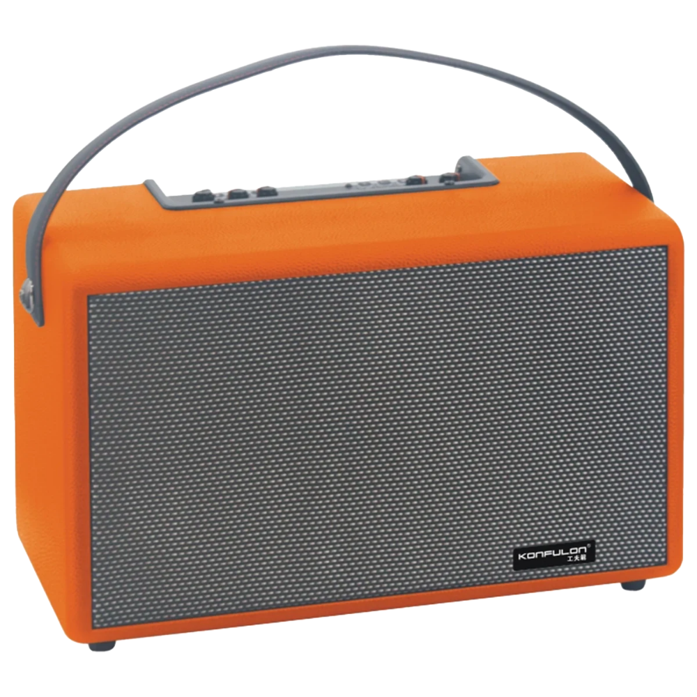 Konfulon 2 Adet Mikrofonlu BT 5.2 Kablosuz Hoparlör - Turuncu
