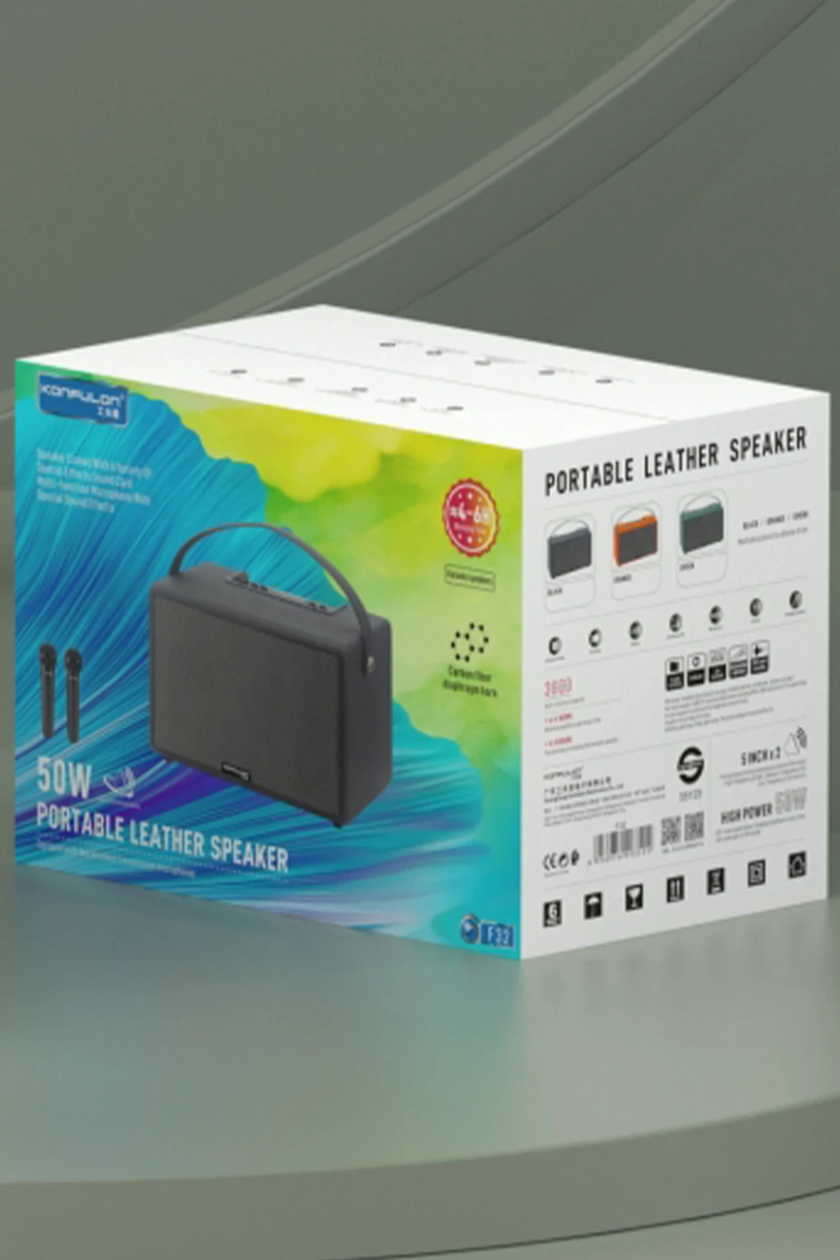 Konfulon 2 Adet Mikrofonlu BT 5.2 Kablosuz Hoparlör - Turuncu