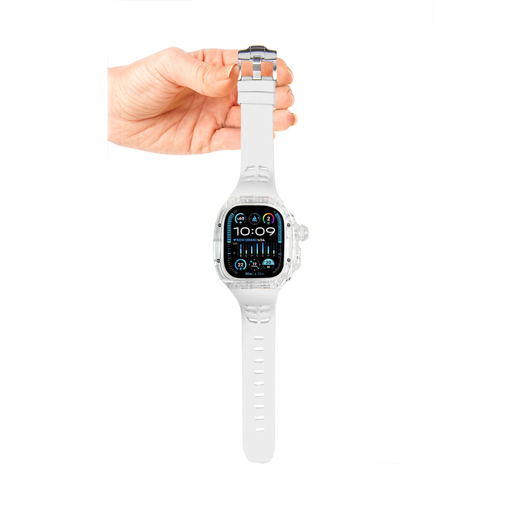 Apple Watch Armour Loop Beyaz Şeffaf Saat Kordonu