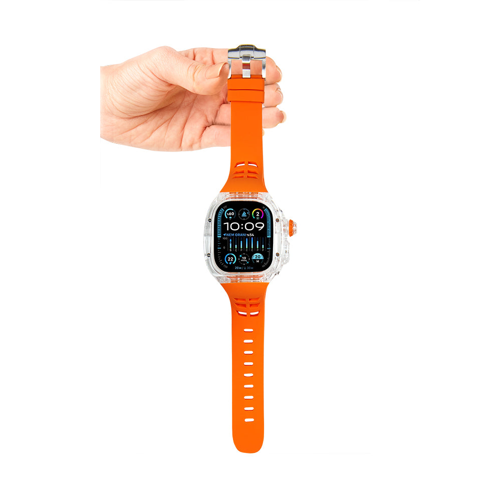 Apple Watch Armour Loop Turuncu Şeffaf Saat Kordonu