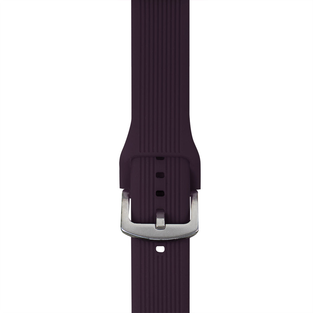 Apple Watch Çizgili Silikon Mor Saat Kordonu