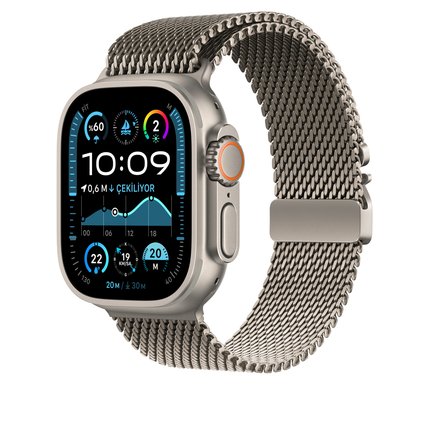 Apple Watch Milano Loop Hasır Silver Premium Kordon