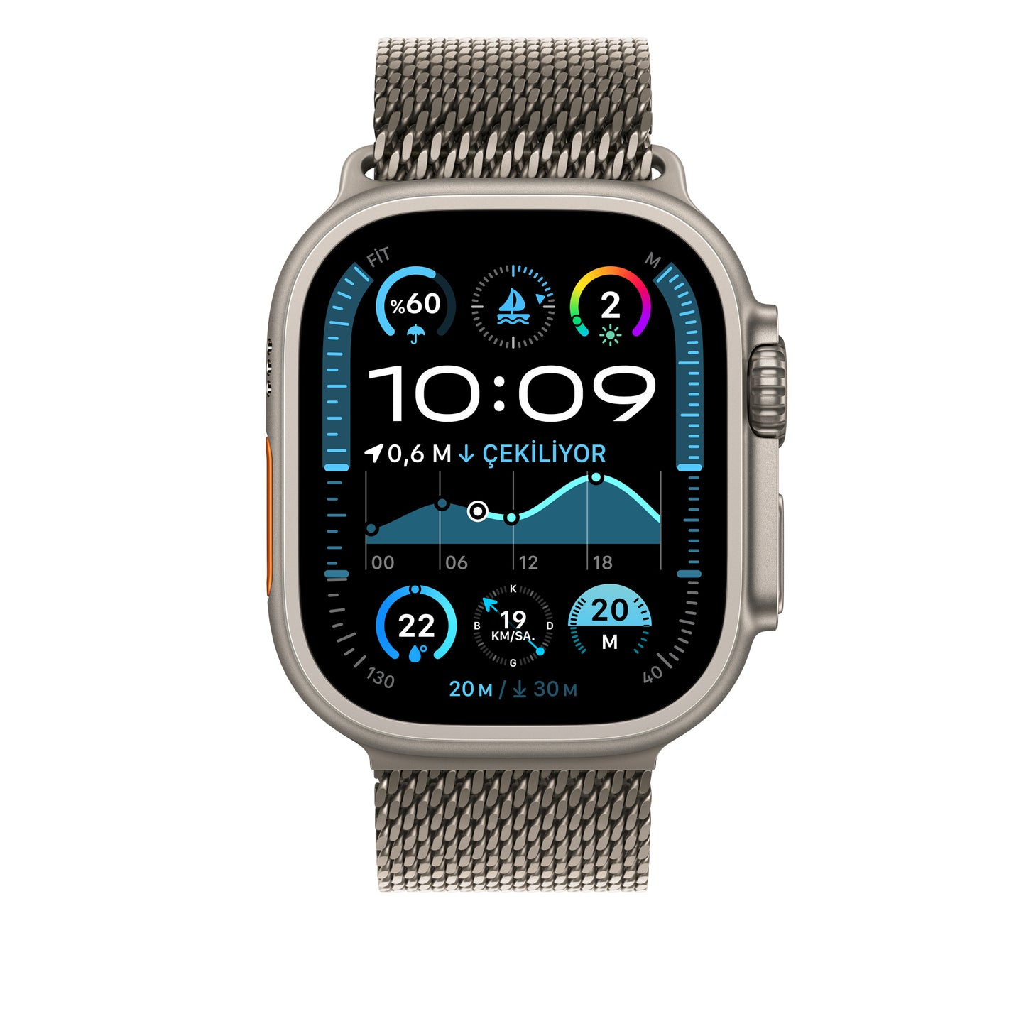 Apple Watch Milano Loop Hasır Silver Premium Kordon