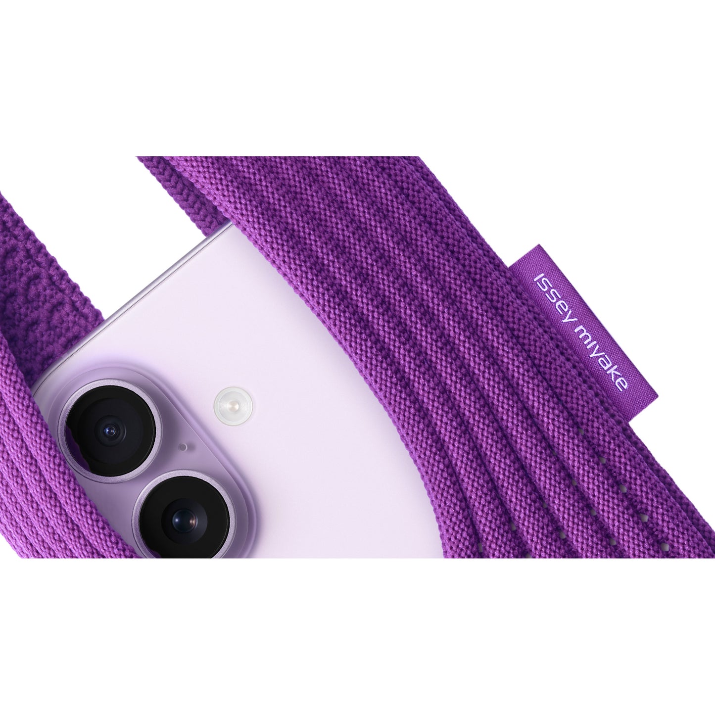 Apple iPhone Pocket Örgülü Telefon Çantası Mor