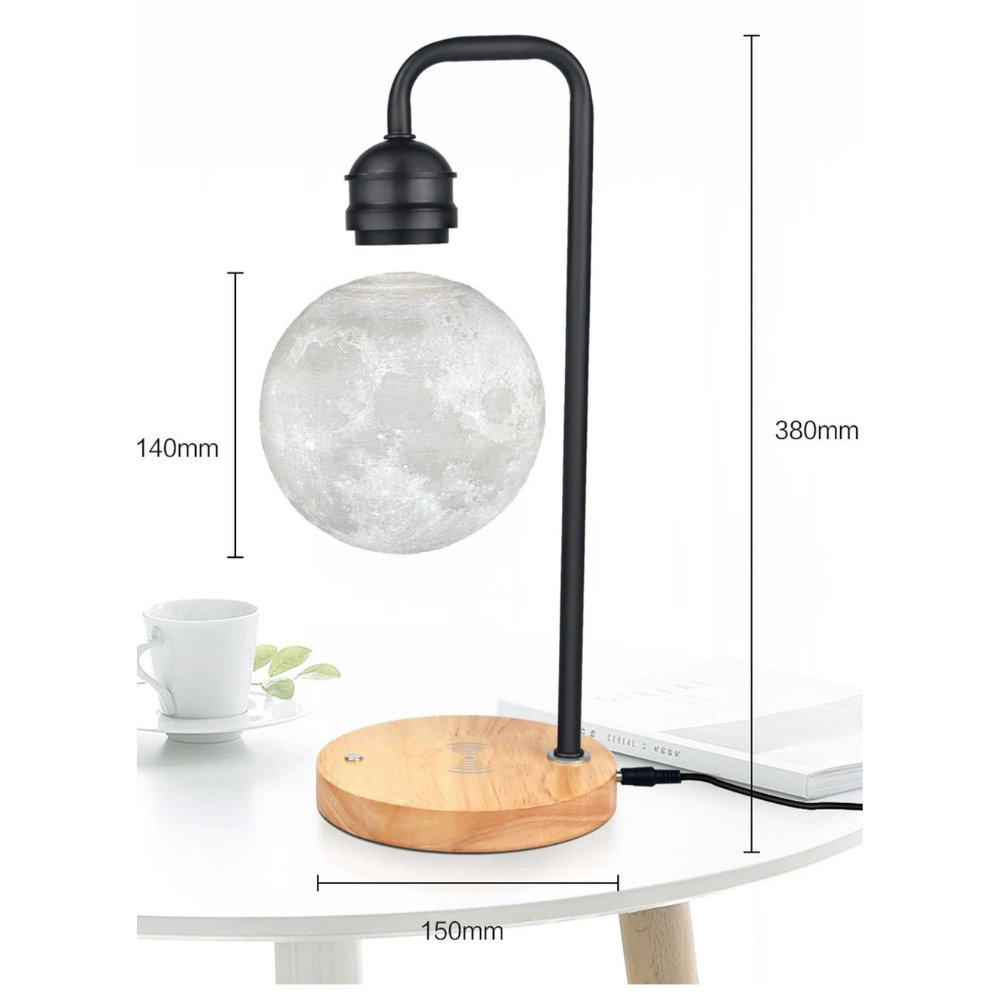 Newface Ay Görünümlü Kablosuz Şarj Özellikli Gece Lambası - Siyah