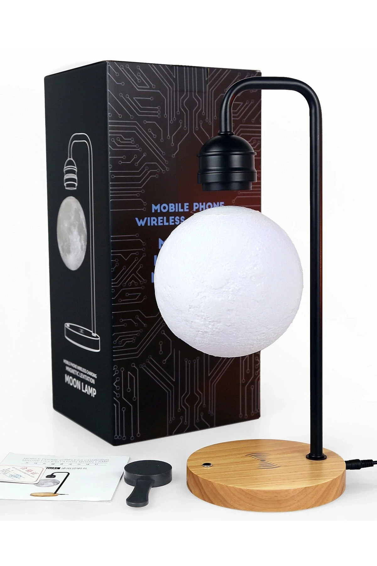 Newface Ay Görünümlü Kablosuz Şarj Özellikli Gece Lambası - Siyah