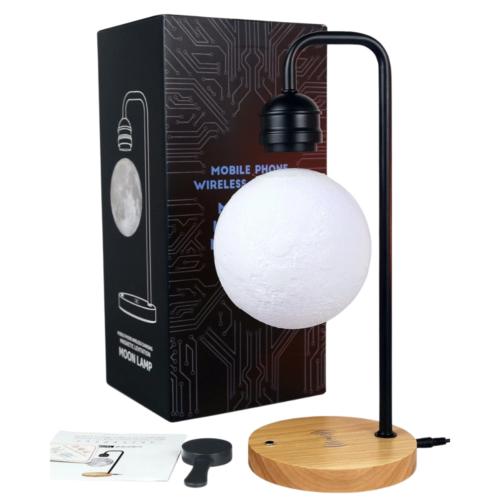 Newface Ay Görünümlü Kablosuz Şarj Özellikli Gece Lambası - Siyah