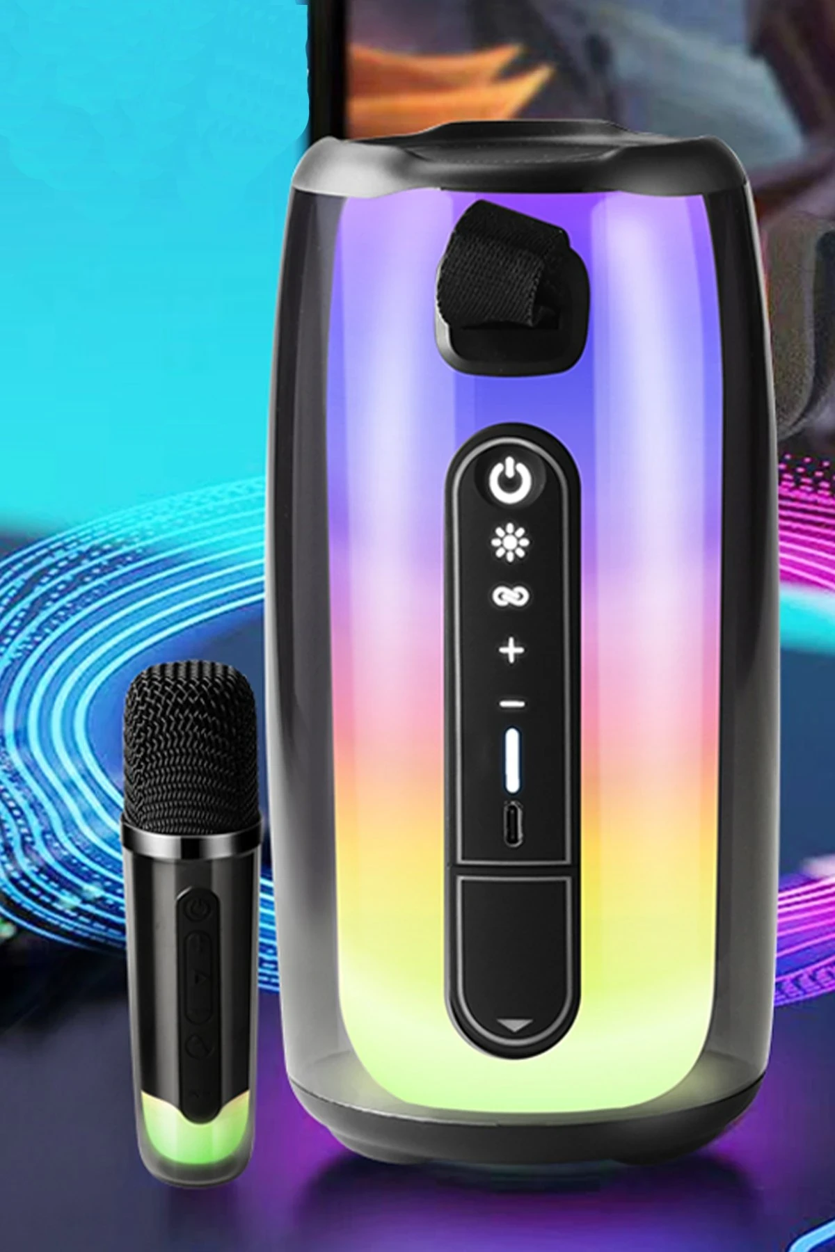 Newface Pluse 7 Mikrofonlu RGB Kablosuz Hoparlör - Beyaz