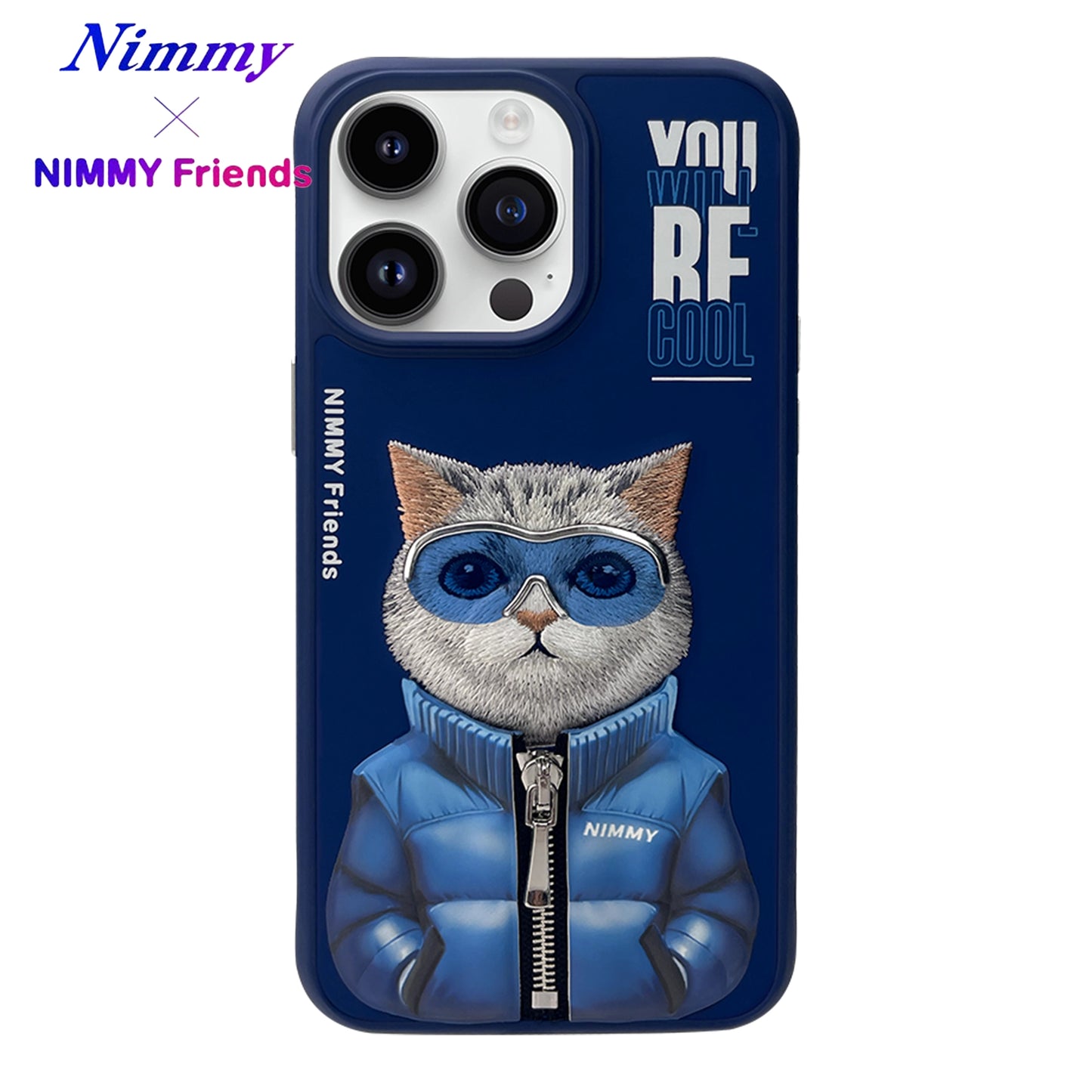 iPhone 15 Pro Max Nimmy Gerçek Nakışlı ve Uzay Kedi Telefon Kılıfı