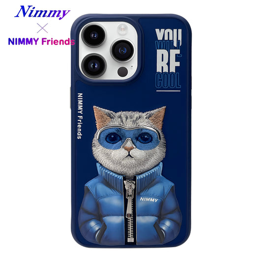 iPhone 15 Pro Max Nimmy Gerçek Nakışlı ve Uzay Kedi Telefon Kılıfı