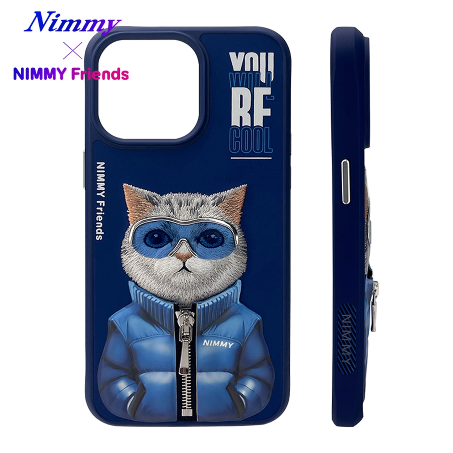 iPhone 15 Pro Max Nimmy Gerçek Nakışlı ve Uzay Kedi Telefon Kılıfı