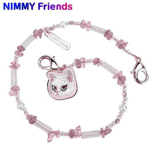 Nimmy Seramik Premium Charm Pembe Tüylü Kedi