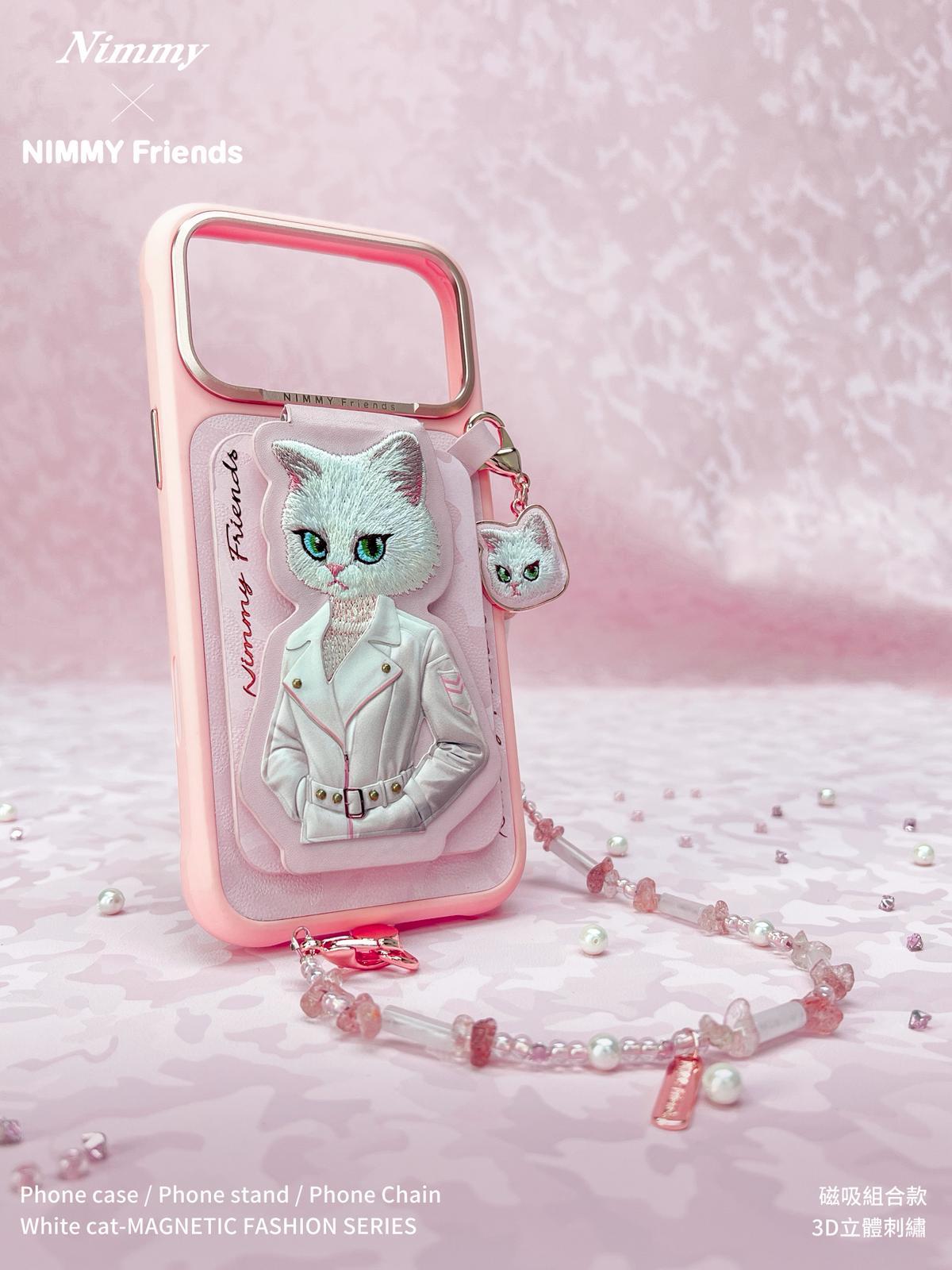 Nimmy Seramik Premium Charm Pembe Tüylü Kedi