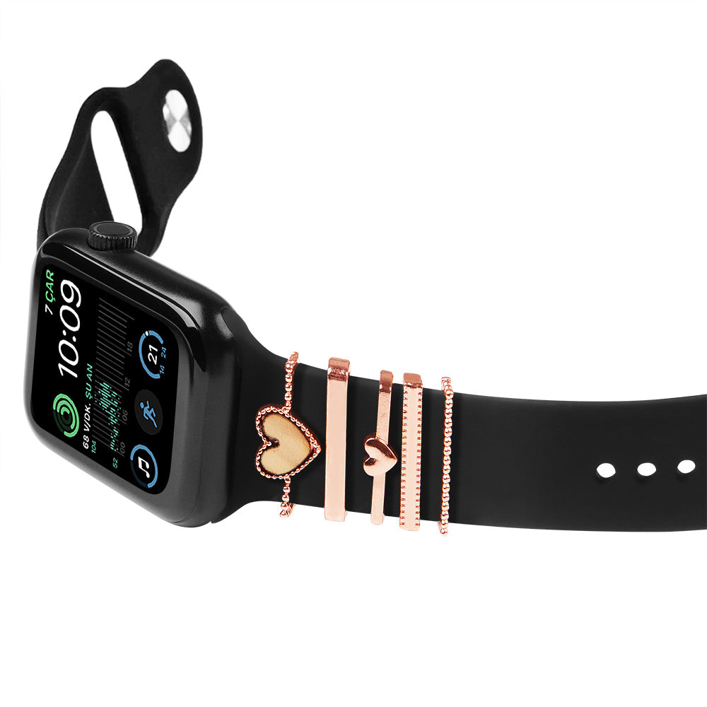 Apple Watch Charm Rose Hearts Kordon Aksesuarı