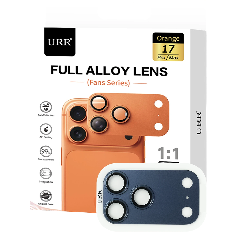 iPhone 17 Pro Max Fans Series Full Alloy Lens Kamera Koruyucu Mavi