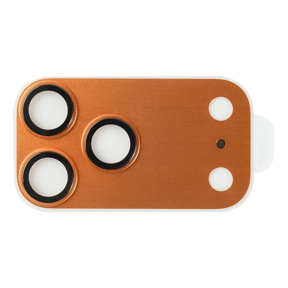 iPhone 17 Pro Fans Series Full Alloy Lens Kamera Koruyucu Turuncu