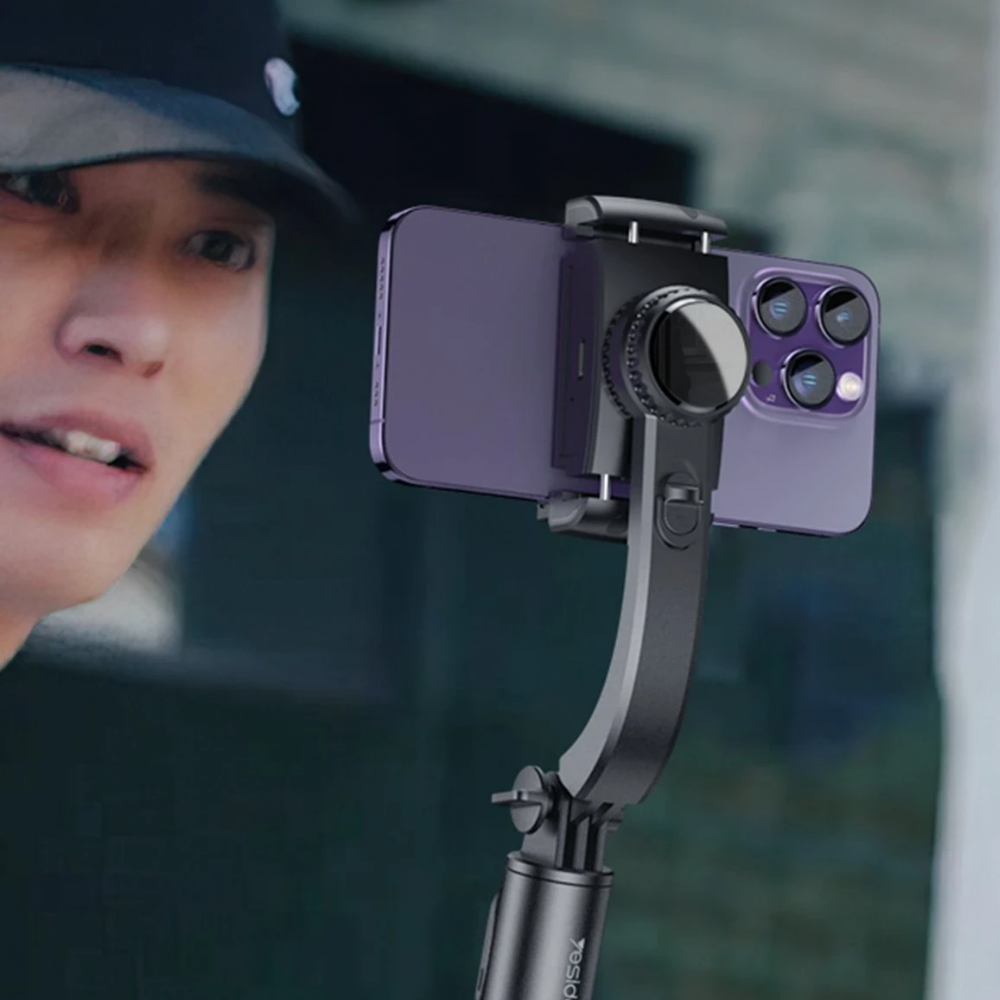 Yesido 360 Derece Bluetooth 5.0 Kontrollü 75cm Selfie Gimbal - Siyah