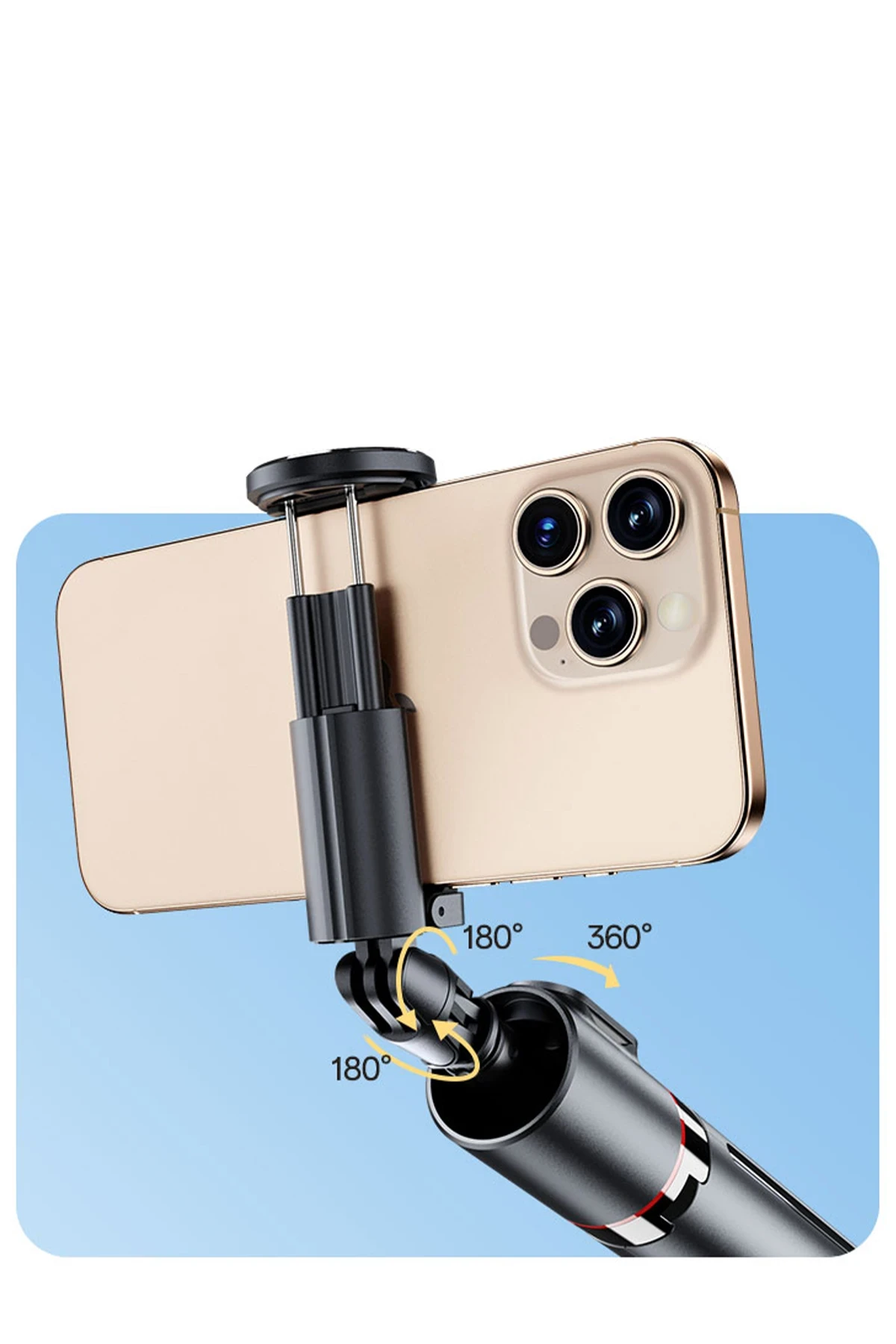 Yesido Düşmeye Karşı Mekanizmalı BT 5.2 Tripodlu Selfie Çubuğu - Siyah