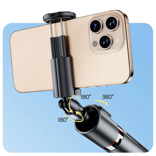 Yesido Düşmeye Karşı Mekanizmalı BT 5.2 Tripodlu Selfie Çubuğu - Siyah